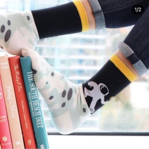 Organic Cotton, Brand New, crew socks, Astronaut design, unisex, size 7-13 - Picture 4 of 13